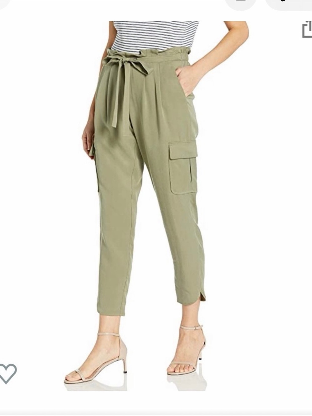 Ramy Brook Allyn Olive Paperbag Cargo Pants Tie Waist Utility Size XS